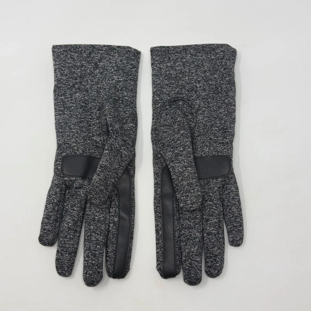 Isotoner Womens SmarTouch Gray Marl Spandex‎ Gloves Fleece Lined Grip 21524 OS